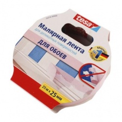Теса малярная лента розовая узкая 25 м 25 мм
