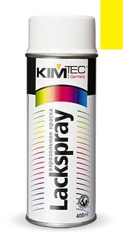 Спрей-краска аэрозольная KIM TEC Lackspray, глянцевая, 400 мл Желтый  RAL1018