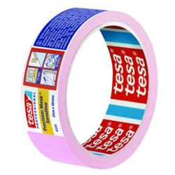 Теса малярная лента длина 25 метров ширина 30 мм розовая для деликатных поверхностей