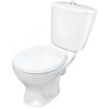 Унитаз-компакт косой выпуск боковой подвод с арматурой сиденье полипропилен Белый Оптима Эконом Лобня