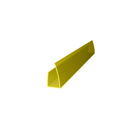 Профиль торцевой цвет Желтый 2100х6 мм поликарбонат РоялПласт
