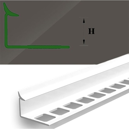 Внутренний уголок-профиль для плитки ПВХ Деконика, Серый глянцевый, 10 мм х2,5 м