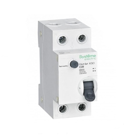 Автоматический выключатель дифференциального тока 1P+N С 20А 4.5kA 30мА Тип-AС 230В City9 Set C9D34620 Systeme Electric