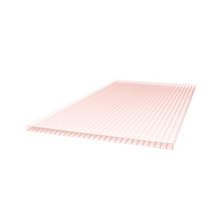 Сотовый поликарбонат GreenHouse-nano для теплиц Прозрачно-розовый 6000х2100х4 мм