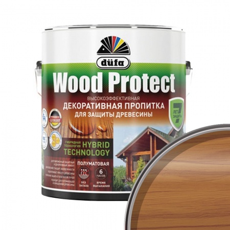 Пропитка декоративная для дерева Dufa Wood Protect Тик 2,5 л