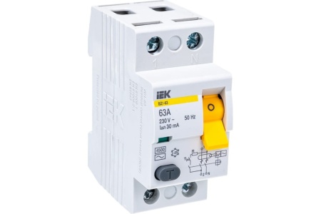 IEK выключатель дифференциального тока УЗО 2п ВД1-63 63A 30мA MDV10-2-063-030