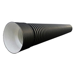 Труба двустенная гофрированная ПНД диаметр 340/300 мм SN8 с раструбом Дренажный колодец цвет Чёрный 6 м