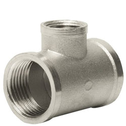 Тройник ВР-ВР-ВР 3/4" х 1/2" х 3/4" латунный переходной никелированный VALFEX