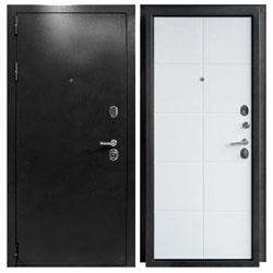 Дверь ДК Рубикон -2 А 860х2050 Правая Серебро/Белый с фурнитурой и цилиндром