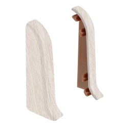 Торцевые заглушки для плинтуса К55 Комфорт 2 штуки Светлый ясень