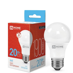 Лампа светодиодная LED-A60-VC 20Вт 230В Е27 6500К 1900Лм IN HOME