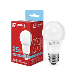 Лампа светодиодная LED-A60-VC 25Вт 230В Е27 6500К 2380Лм IN HOME