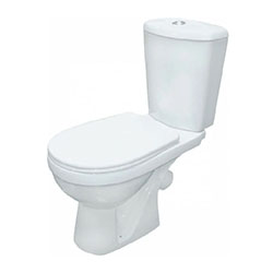 Унитаз-компакт косой выпуск нижний подвод 2 режима сидение полипропилен Белый Комфорт Rosa Киров