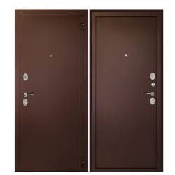 Дверь ДК Иртыш-2 860х2050 Правая Медь антик с цилиндрическим замком и дверной фурнитурой