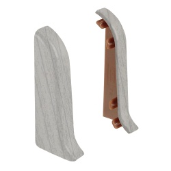 Торцевые заглушки для плинтуса К55 Комфорт 2 штуки Ясень серый