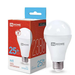 Лампа светодиодная LED-A65-VC 25Вт 230В Е27 6500К 2380Лм IN HOME