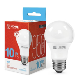 Лампа светодиодная LED-A60-VC 10Вт 230В Е27 6500К 950Лм IN HOME