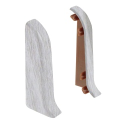 Торцевые заглушки для плинтуса К55 Комфорт 2 штуки Ясень белый