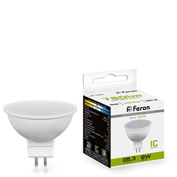 Лампа светодиодная LED MR16 GU5,3 9вт 4000К Белый свет Feron