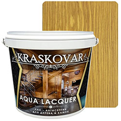 Лак-антисептик для дерева и камня Орегон 2 л Kraskovar Aqua Lacquer