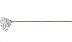 Палисад грабли веерные Люкс 22 плоских зуба с черенком Серые