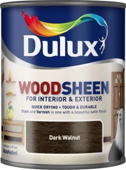 Dulux Woodsheen Лак-морилка на водной основе  0,75 л. Dark-walnut