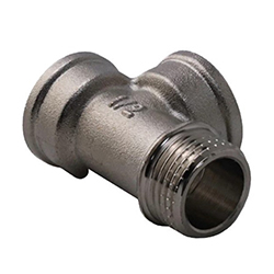 Тройник ВВН 1/2'х1/2'х1/2' переходной латунь никелированный Aquadeel