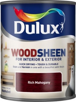 Dulux Woodsheen Лак-морилка на водной основе  0,75 л. Rich-mahagony