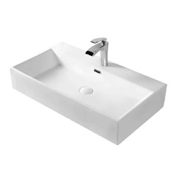Умывальник подвесной Quadra 75 прямоугольный 1 отверстие по центру Белый Selena