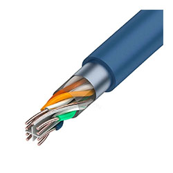 Кабель интернет витая пара FTP CAT 6 PVC 23AWG Cu 0,57 мм Синий REXANT