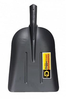 Картинка Лопата совковая большая Diggermaer с деревянным черенком и ручкой 1350х450х260 мм