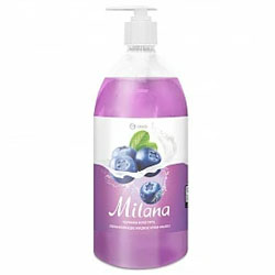 Жидкое крем-мыло Milana черника в йогурте 1000 мл с дозатором GRASS