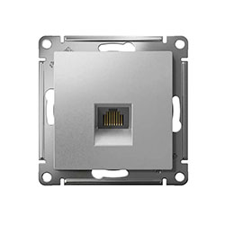 Розетка компьютерная RJ45 в рамку Алюминий Systeme Electric ATLASDESIGN