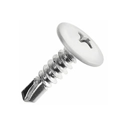 Саморез с пресс-шайбой 4.2х19 мм сверло RAL9003 Белый