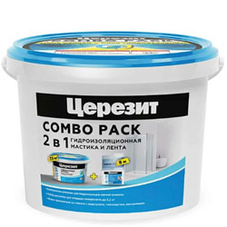 Мастика гидроизоляционная полимерная СЛ 51 ЦЕРЕЗИТ 8 кг + лента СЛ 152 8 м