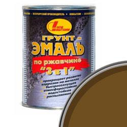 Грунт-эмаль 3в1 НОВБЫТХИМ 1 кг Коричневый