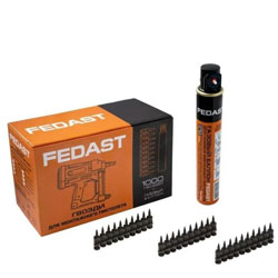 Гвозди 2.7x19 мм кованые с ребрами жесткости Bullet Point 1000 шт/уп + газовый баллон Fedast