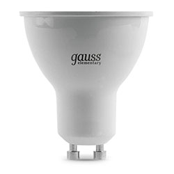 Лампа светодиодная LED 9 Вт 640 лм 3000К софит MR16 теплый GU10 AC 220В Elementary GAUSS