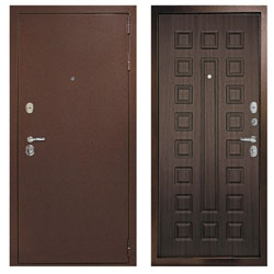 Дверь ДК Рубикон В 960х2050 мм Левая Медь Антик/Венге с фурнитурой и цилиндром