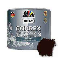 Грунт эмаль по ржавчине 3в1 Матовая 2 л л Шоколад 8017 Dufa CORREX