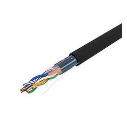 Кабель интернет витая пара FTP CAT 5E 24AWG Cu 0,50 мм Черный REXANT