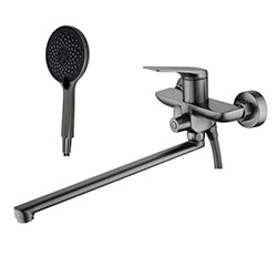 Смеситель для ванны длинный излив латунь VALFEX Adara Graphite VF.22816-3