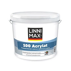 Краска универсальная Интерьер Фасад полуматовая 10 л База 1 LINNIMAX 100 Acrylat