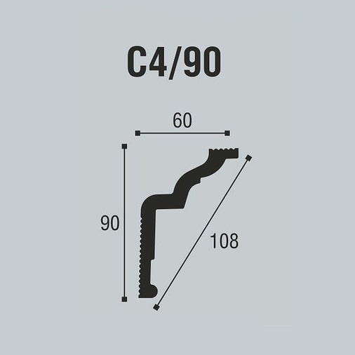 Картинка Плинтус потолочный Bello-Deco С4/90 длина 2 м