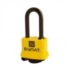 Замок висячий Булат ВС-0340-01 желтый удлиненный