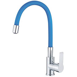 Смеситель для кухни гибкий силиконовый излив латунь VALFEX Estreya Blue VF.70112-4