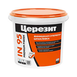 Шпаклёвка финишная готовая всесезонная Супербелый до 3 мм 1,5 кг Церезит IN 95 PREMIUM
