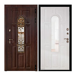 Дверь ДК Лион Термо А 860х2050 мм Правая Шагрень Черная - Альберо браш с фурнитурой