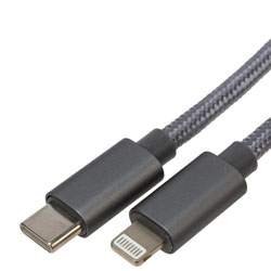 Кабель Type-C – Lightning для Apple 3А 1 м в нейлоно-серой оплетке Power Delivery REXANT