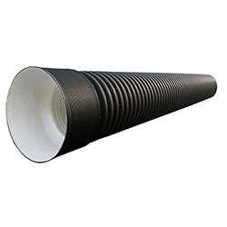 Труба двустенная гофрированная ПНД диаметр 315/276 мм SN8 с раструбом Дренажный колодец цвет Чёрный 6 м